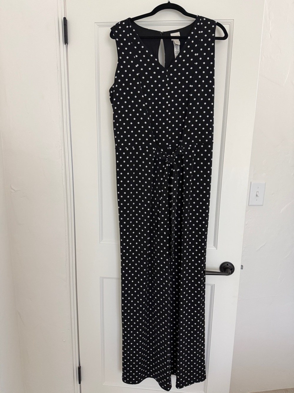 Chico's Black and White Polka Dot Sleeveless Jumpsuit